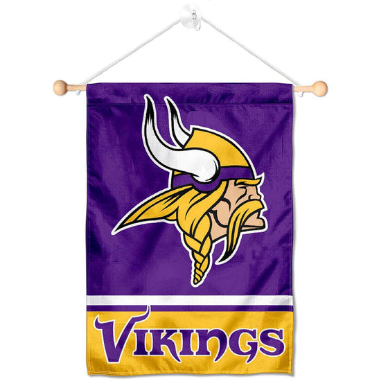 Minnesota Vikings Banner Window Wall Hanging Flag with Suction Cup