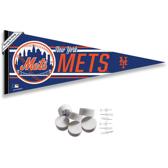 New York Mets Pennant Banner and Wall Tack Pads