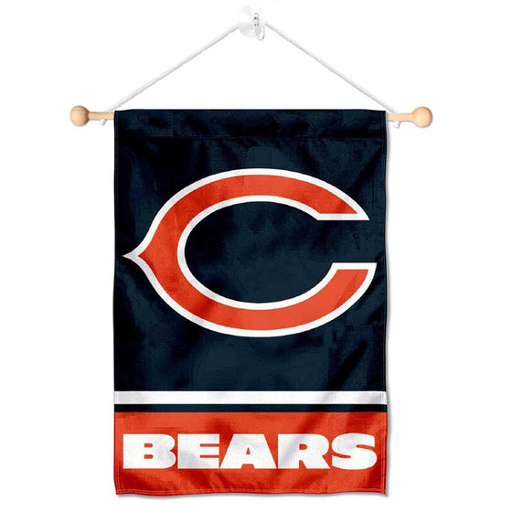 Chicago Bears C Logo Banner Window Wall Hanging Flag with Suction Cup