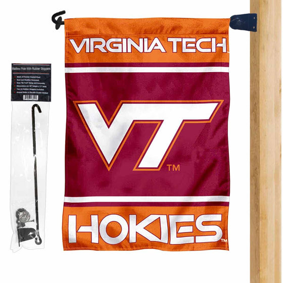 College Flags & Banners Co. Virginia Tech Hokies Garden Flag and Mailbox Post Pole Mount Holder Set