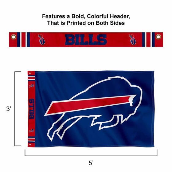 WinCraft Buffalo Bills Printed Header 3x5 Foot Banner Flag