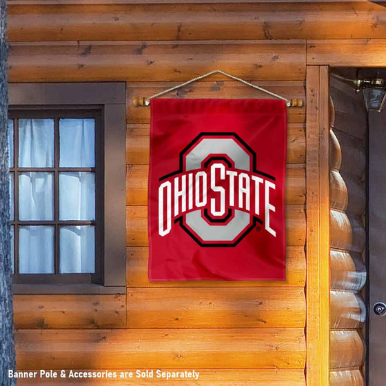 Ohio State Buckeyes Red Athletic Logo Double Sided House Banner Flag