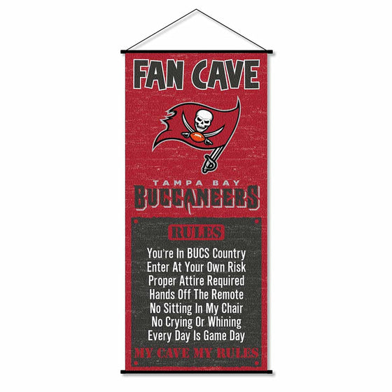 WinCraft Tampa Bay Buccaneers Man Cave Fan Banner Wall Door Scroll