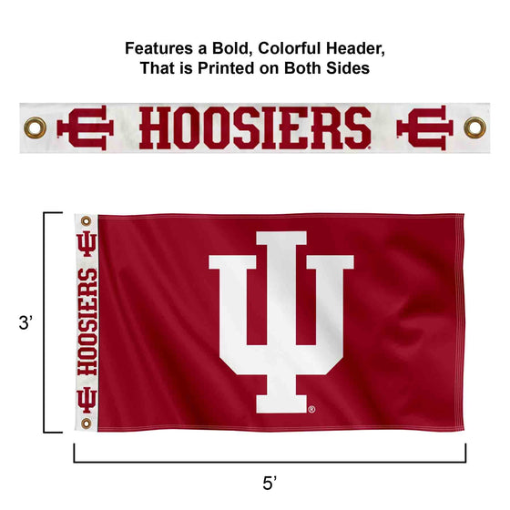 College Flags & Banners Co. Indiana Hoosiers Printed Header 3x5 Foot Banner Flag