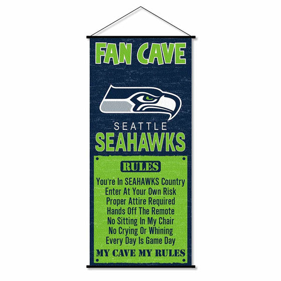 WinCraft Seattle Seahawks Man Cave Fan Banner Wall Door Scroll