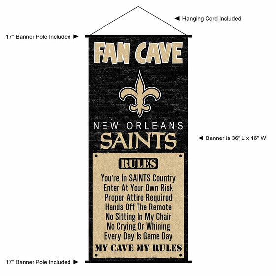 WinCraft New Orleans Saints Man Cave Fan Banner Wall Door Scroll