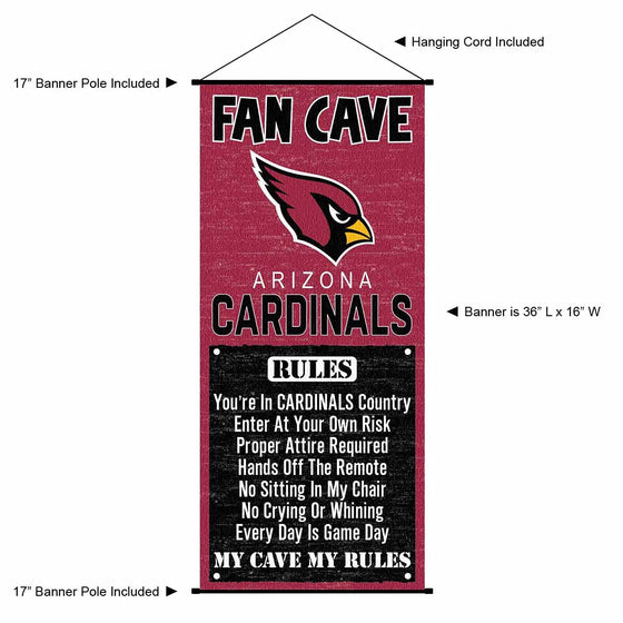 WinCraft Arizona Cardinals Man Cave Fan Banner Wall Door Scroll