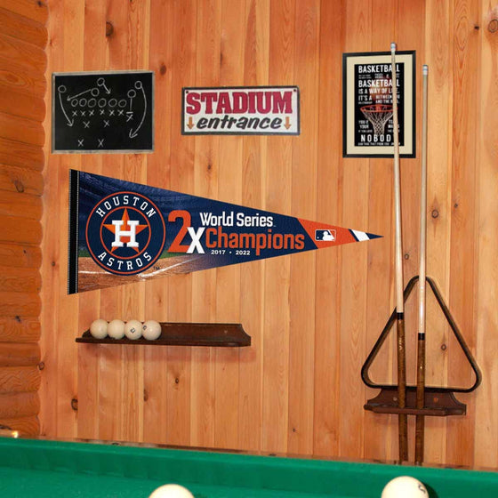 WinCraft Houston Astros 2 Time Champions Pennant Flag