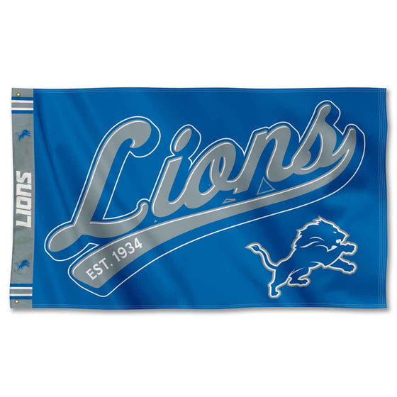 WinCraft Detroit Lions Script Logo Premium Flag