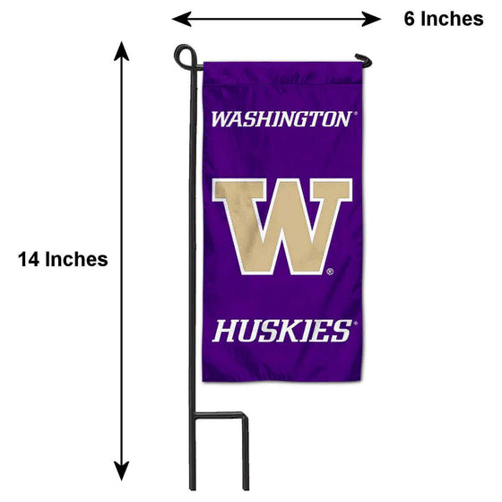 College Flags & Banners Co. Washington Huskies Mini Garden and Flower Pot Flag Topper