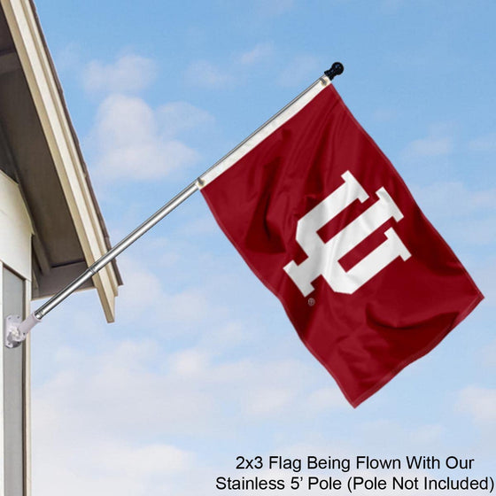 College Flags & Banners Co. Indiana Hoosiers 2x3 Foot Small Flag and USA 3x5 Flag Set