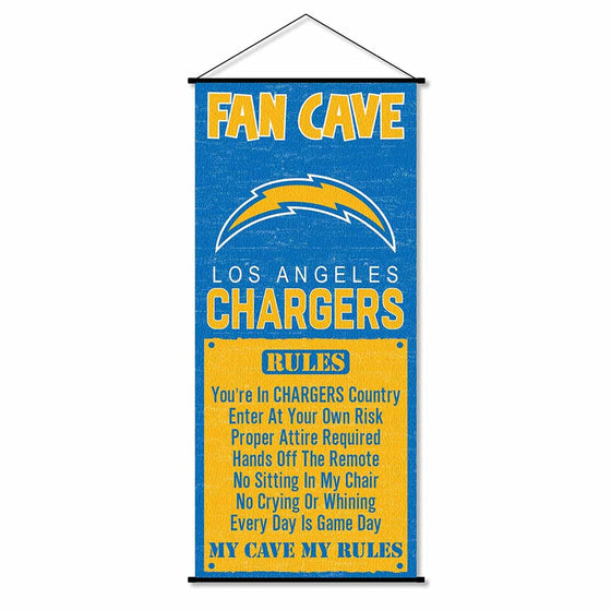 WinCraft Los Angeles Chargers Man Cave Fan Banner Wall Door Scroll