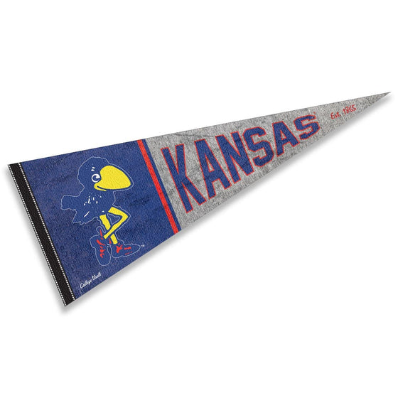 Kansas Jayhawks Pennant Throwback Vintage Banner