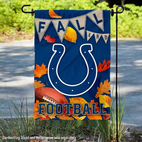 WinCraft Indianapolis Colts Fall Leaves Decorative Football Garden Flag Double Sided Banner