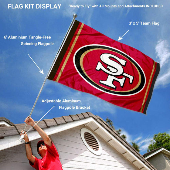 WinCraft San Francisco 49ers Flag Pole and Bracket Kit