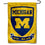 College Flags & Banners Co. Michigan Wolverines Double Sided Shield Logo Garden Flag and USA Flag Stand Pole Holder Set