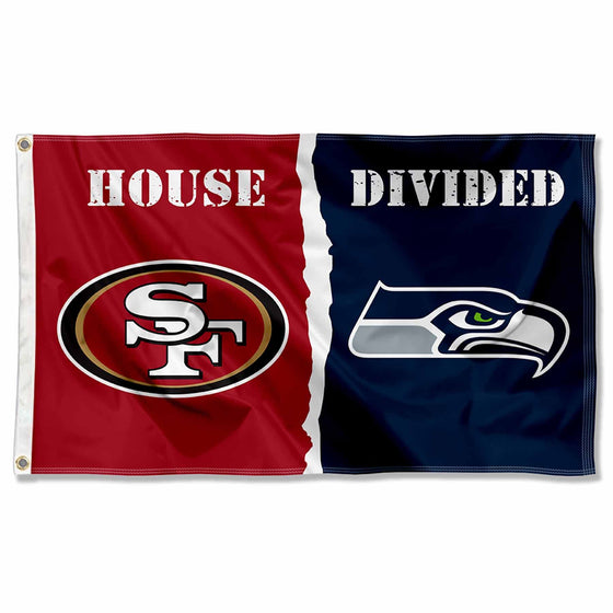 WinCraft San Francisco 49ers and Seattle Seahawks House Divided Flag Rivalry Banner