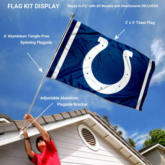 WinCraft Indianapolis Colts Flag Pole and Bracket Kit