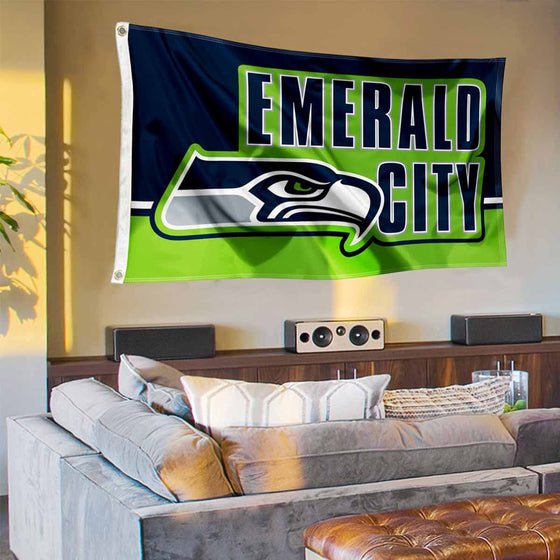 WinCraft Seattle Seahawks Emerald City 3x5 Outdoor Flag