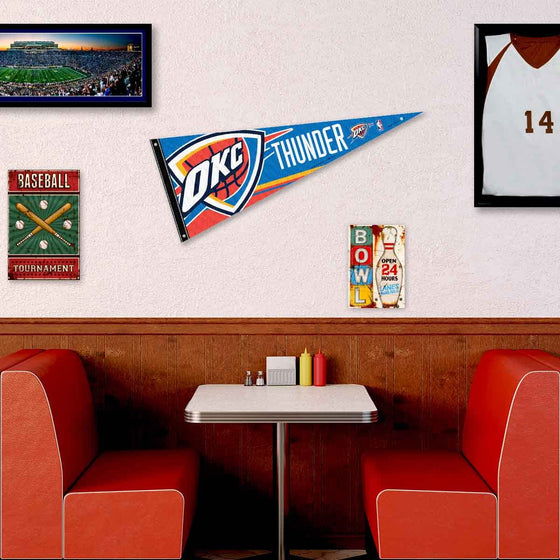 Oklahoma City Thunder Pennant Flag and Wall Tack Pads Mounts