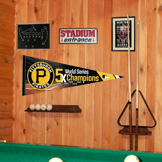 WinCraft Pirates 5 Time Champions Pennant Flag