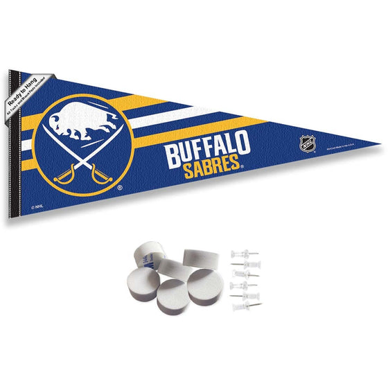 Buffalo Sabres Pennant Flag and Wall Tack Pads Mounts