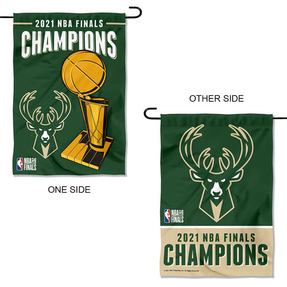 WinCraft Milwaukee Bucks 2021 NBA Champions Double Sided Garden Flag Banner