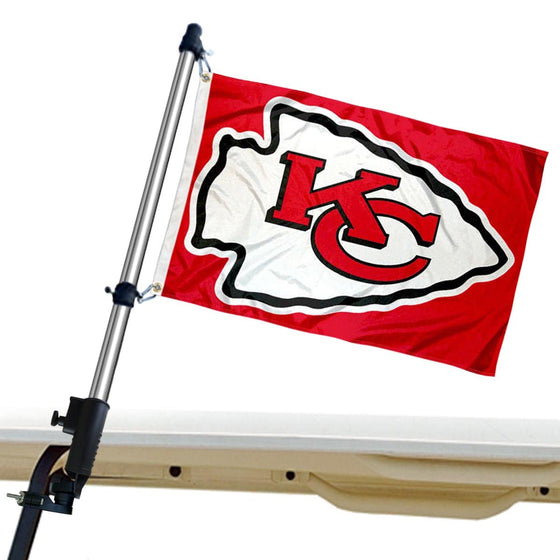 WinCraft Kansas City Chiefs Golf Cart Flag Pole and Holder Mounting Bracket