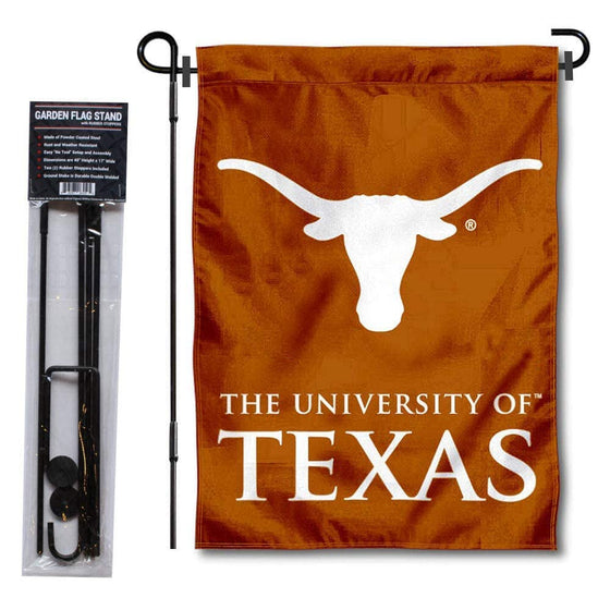 College Flags & Banners Co. Texas Longhorns Double Sided Garden Flag and Pole Holder Set