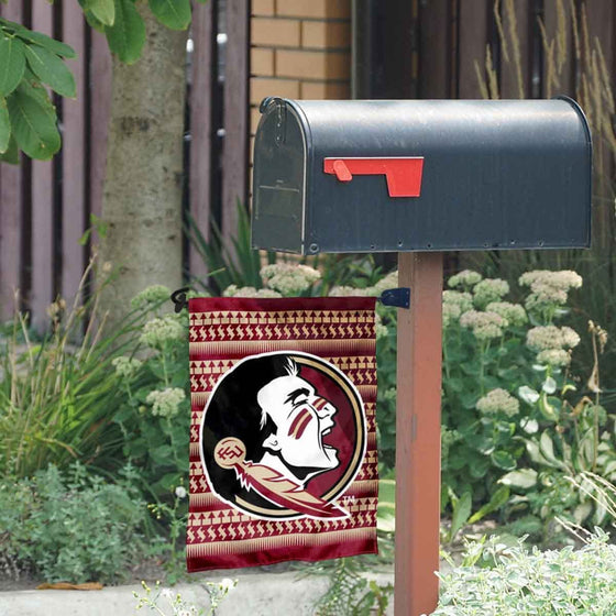 Florida State Seminoles Chevron Garden Flag and Mailbox Post Pole Mount Holder Set