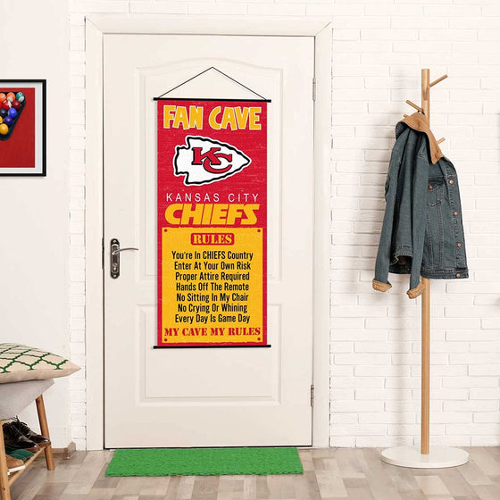 WinCraft Kansas City Chiefs Man Cave Fan Banner Wall Door Scroll