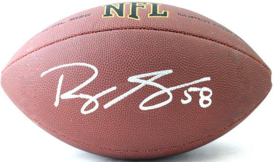 Roquan Smith Autographed Wilson Super Grip Football- Beckett Witness Authenticated