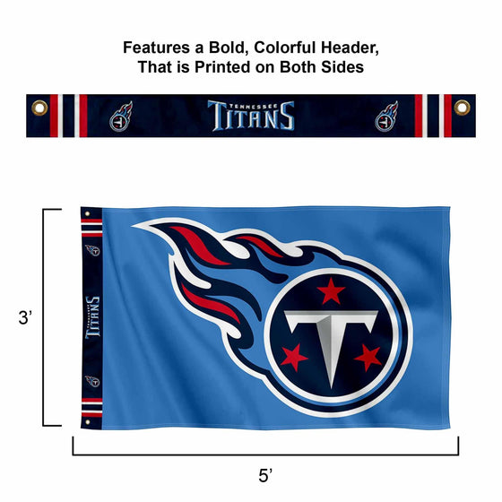 WinCraft Tennessee Titans Printed Header 3x5 Foot Banner Flag