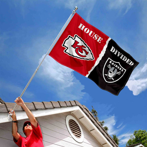 WinCraft Chiefs and Raiders House Divided Flag Rivalry Banner