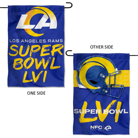 WinCraft Los Angeles Rams NFC Champions Super Bowl LVI Double Sided Garden Banner Flag