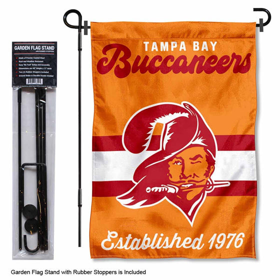 WinCraft Tampa Bay Buccaneers Throwback Retro Vintage Garden Flag and Flagpole Mount