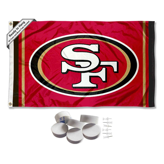 San Francisco 49ers Logo Banner and Tapestry Wall Tack Pads