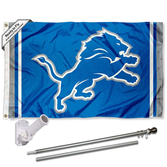 WinCraft Detroit Lions Flag Pole and Bracket Mount Kit