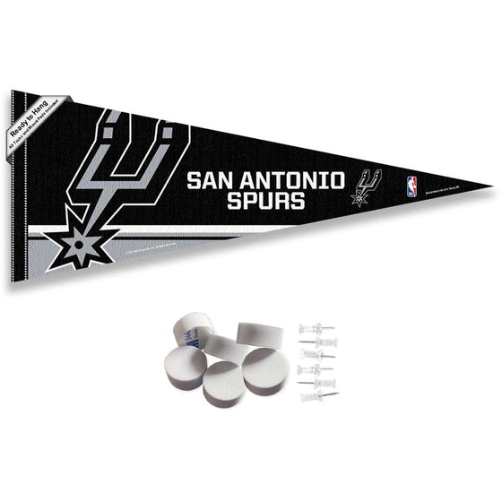 San Antonio Spurs Pennant Flag and Wall Tack Pads Mounts