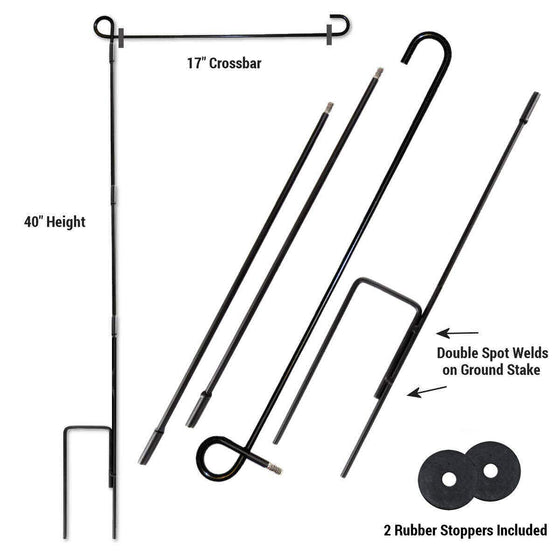 College Flags & Banners Co. Tennessee Volunteers Smokey Garden and USA Flag Stand Pole Holder Set