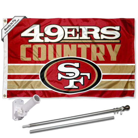 WinCraft San Francisco 49ers Country Flag Pole and Bracket Mount Kit