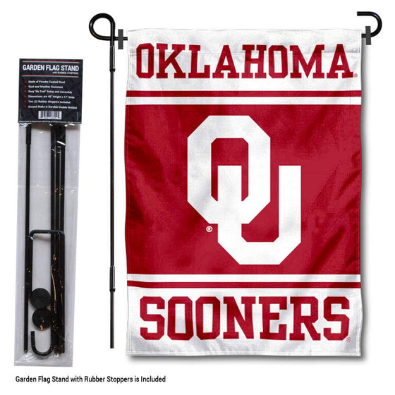 College Flags & Banners Co. Oklahoma Sooners Garden Flag with Stand Holder