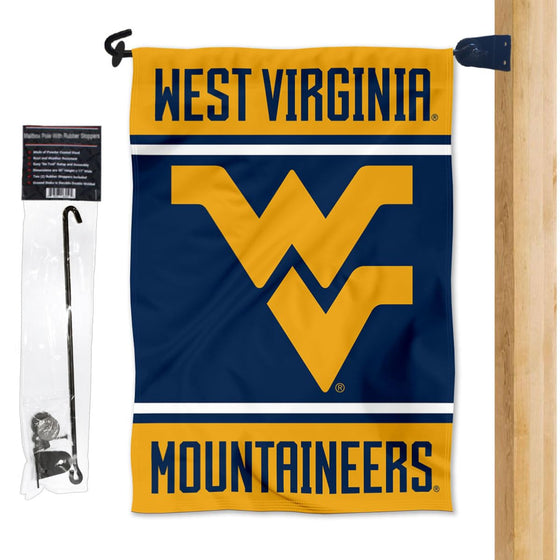 College Flags & Banners Co. West Virginia Mountaineers Garden Flag and Mailbox Post Pole Mount Holder Set