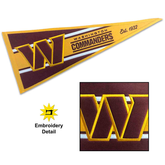 WinCraft Washington Commanders Embroidered and Sewn Pennant