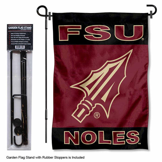 College Flags & Banners Co. Florida State Seminoles Arrow Garden Flag with Pole Stand Holder