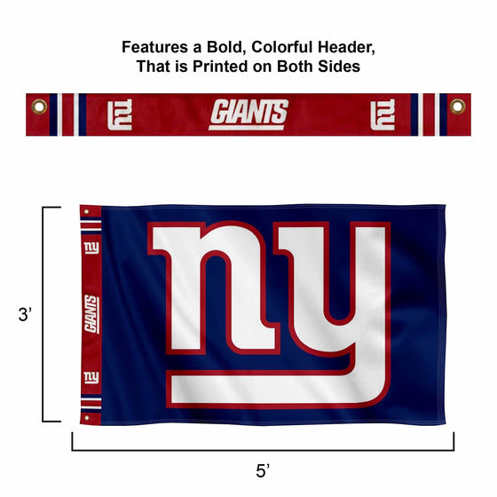 WinCraft New York Giants Printed Header 3x5 Foot Banner Flag