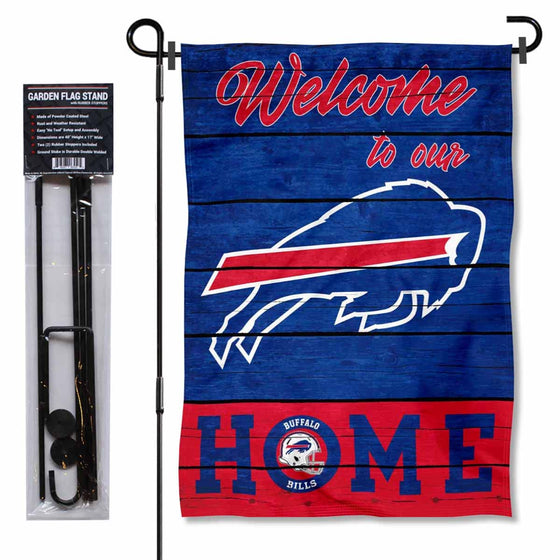 WinCraft Buffalo Bills Welcome to Our Home Garden Flag and Flagpole Mount