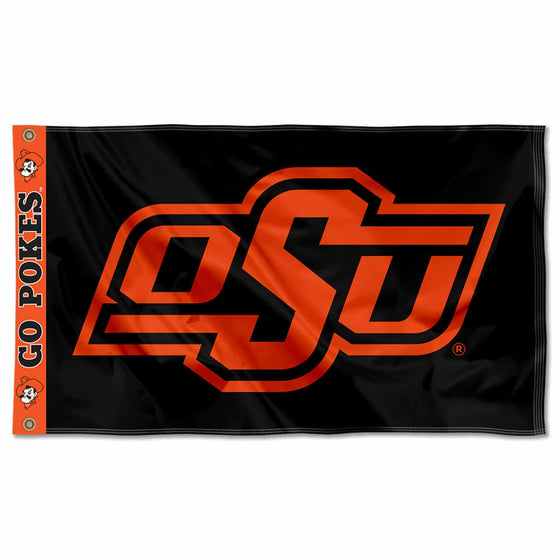 College Flags & Banners Co. Oklahoma State Cowboys Printed Header 3x5 Foot Banner Flag