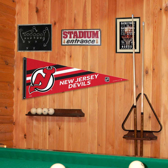 New Jersey Devils Pennant Flag and Wall Tack Pads Mounts