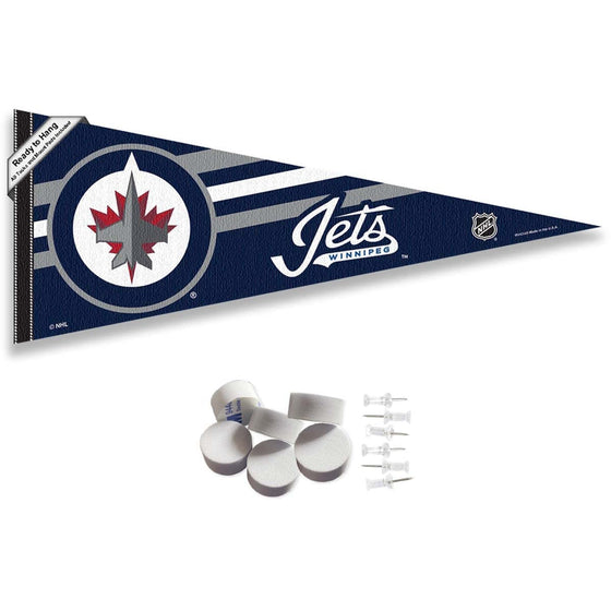 Winnipeg Jets Pennant Flag and Wall Tack Pads Mounts